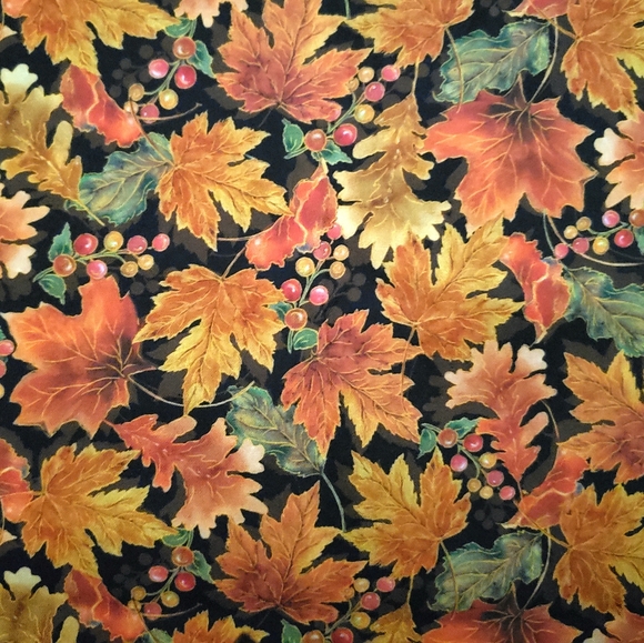 Harvest Elegance Leaves #1649-27671-J By QT Fabrics, Approx 76" x 44" - Picture 2 of 6